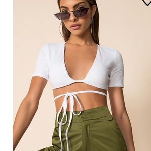 superdown tamicha crop top size small